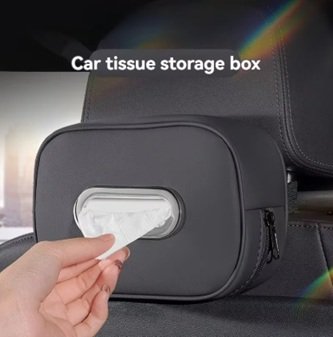 Soporte para caja de pañuelos de coche de cuero